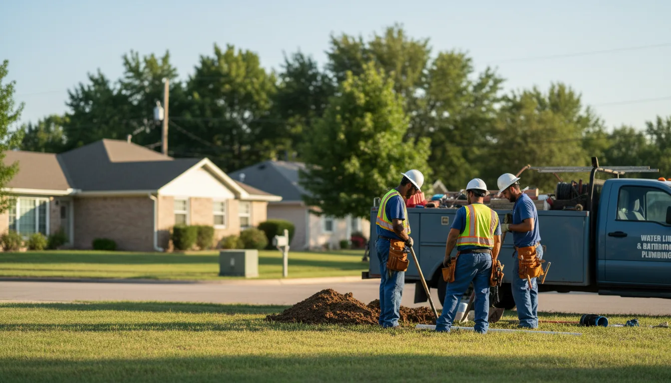 Residential water line and bathroom plumbing service in Delia, KS